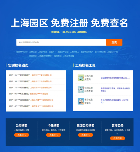 公司起名核名查询网站系统